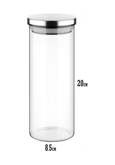 1000ml Vakumlu Metal Kapaklı Borosilikat Cam Kavanoz 8.5cm 20cm 1 Adet Çok Renkli