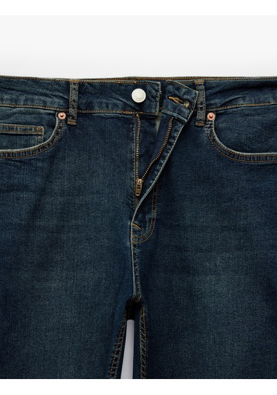 Koton Pamuklu Normal Bel 5 Cepli Skinny Jean Pantolon - Michael Jean Koyu İndigo 7sam40068nd