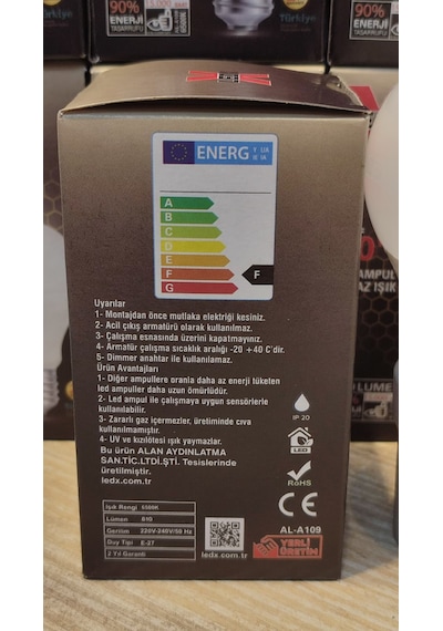 10 Adet 9 Watt Beyaz Işık Led Ampul Enerji Tasarruflu 6500k 10 Adet