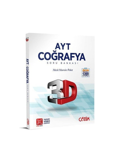 Ayt 3D Coğrafya Tamamı Video Çözümlü Soru Bankası 3D Yayınları