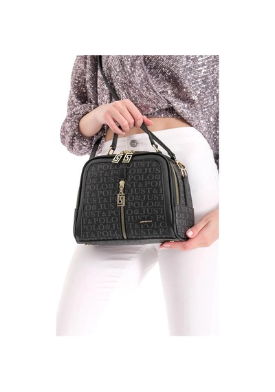 Just Polo Kadın Gofraj Desen El Ve Omuz Çantası 440113mh Düz Siyah 92980121