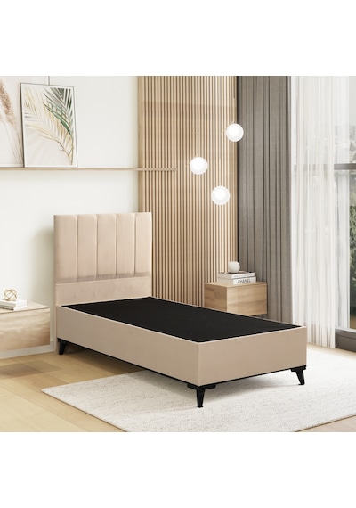 Easy Tek Kişilik Baza Başlık Set 2'li Krem Sandıksız Konuma Özel Teslimat 90x190