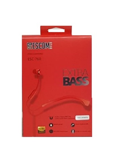 Kulaklık Mikrofonlu Escomgold Esc-760 Kırmızı Standart
