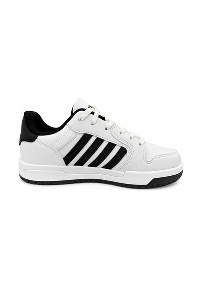 Papucumun Dünyası Lambırlent Unisex Bağcıklı Şeritli Hafif Konforlu Sneaker Beyaz