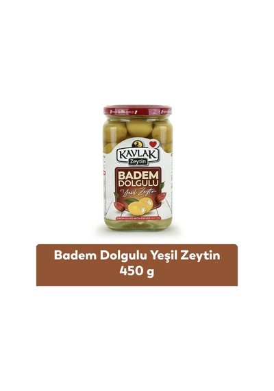 Badem Dolgulu Yeşil Zeytin 450 Gr Cam Kavanoz