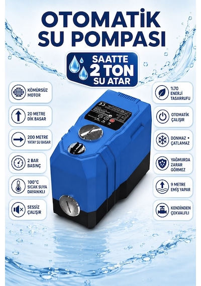 Sv306 Frekans Konvertörlü Sessiz Akıllı Su Pompası Otomatik 2 Kat 2 Daire Hidrafor Kömürsüz Motor Sabit Basınç