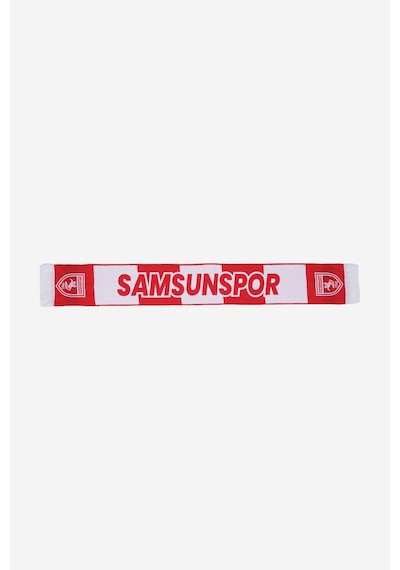 Samunspor Yazılı Çubuklu Atkı Kırmızı