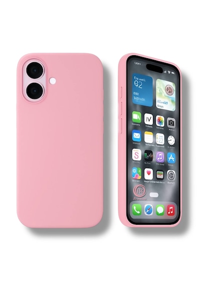 Apple Uyumlu iPhone 17 Kılıf Kamera Çıkıntılı Yumuşak Silikon İçi Kadife Lansman Kapak . Pembe