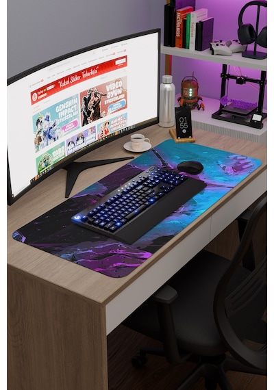 Neon Genesis Evangelion Dikişli Kauçuk Oyuncu Mousepad V1 - 90x40 Xxl Gaming Mouse Pad