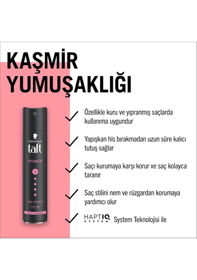 Taft Power Kaşmir Mega Güçlü Sprey 250 Ml Saç Spreyi Sku: Smg8690010393951