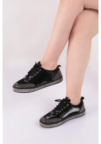 Dgn 2411 Kadin Sneaker Ayakkabi 2411-1571-R1589 Siyah - Gümüş