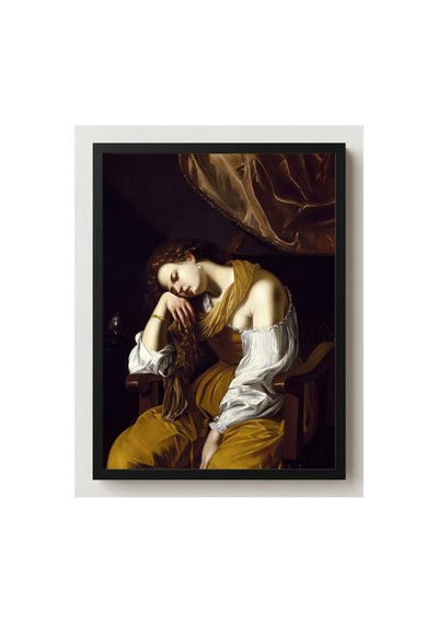 Rönesans Gentileschi Melankolik Azize Magdalena Çerçevesiz Poster 21x30 Cm A4 Tablo Rönesans