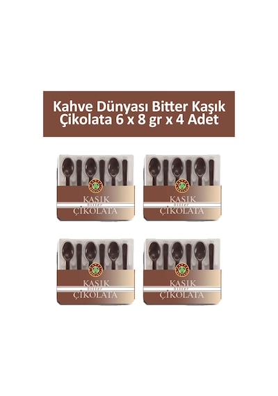 Kahve Dünyası Bitter Kaşık Çikolata 4'lü 6 x 8 G