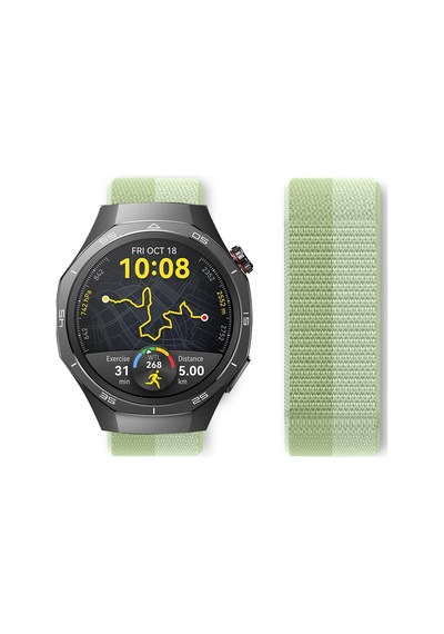 Huawei Watch Gt5 Pro 46mm İle Uyumlu Ayarlanabilir Cırt Cırtlı Yumuşak Spor Kumaş Örgü Kordon