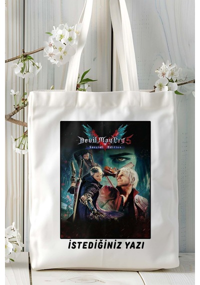 Art Hediye Devil May Cry Oyun Baskılı Omuz Çanta Kişiye Özel Model 5 Çok Renkli