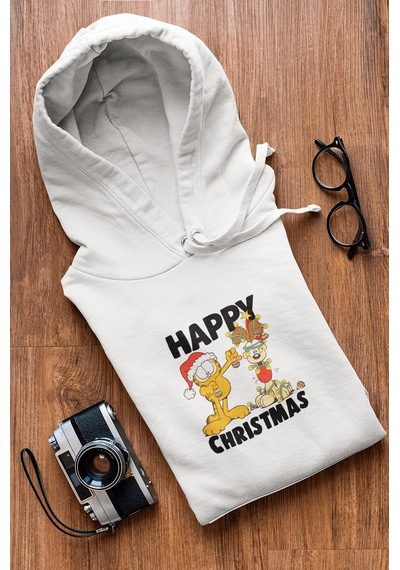 Garfield Happy Christmas Kapşonlu Sweatshirt 001
