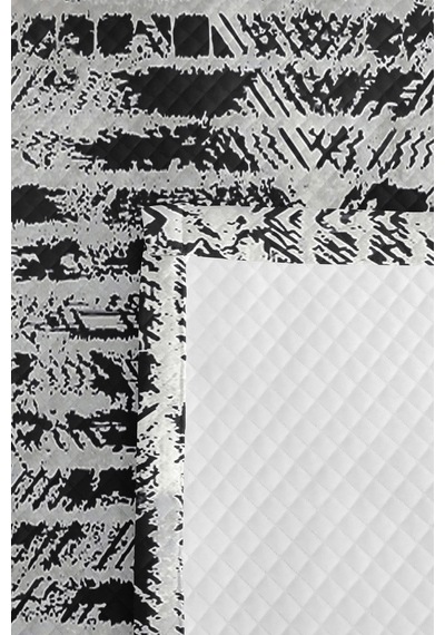 Siyah Geometrik Modern Genç Odası Tek Kişilik Pike Takımı-gri Etnik 160x220 Cm Kapitone Yatak Örtüsü Kırsal Halı Dengesi