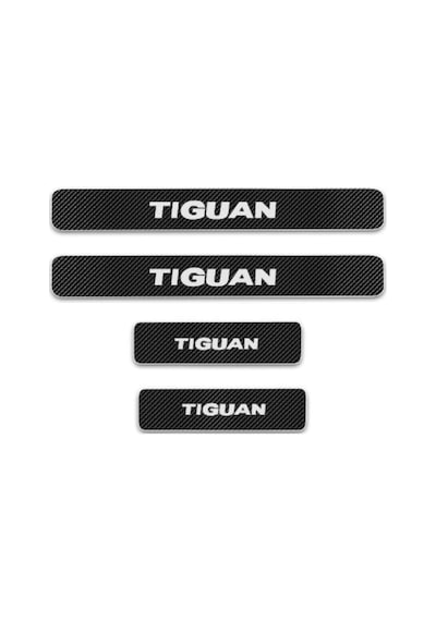 Volkwagen Tiguan Carbon Fiber Kapı Eşiği Yazısı Sticker 4Adet
