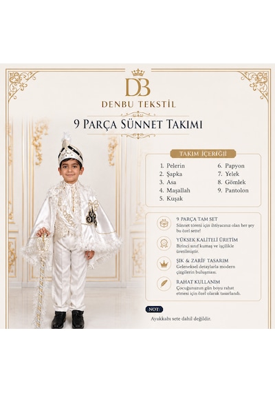 Denbu Tekstil Erkek Çocuk Lüks 9 Parça Sünnet Takımı