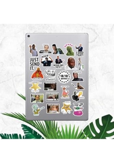 Komik Mem Çıkartma Seri 1 Macbook Notebook Tablet Telefon Ajanda Laptop Defter Sticker Seti Genel