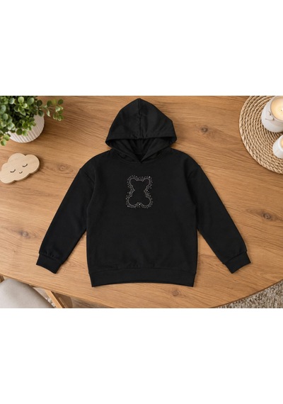 Pançiko Kız Çocuk Kapişonlu Sweat siyah