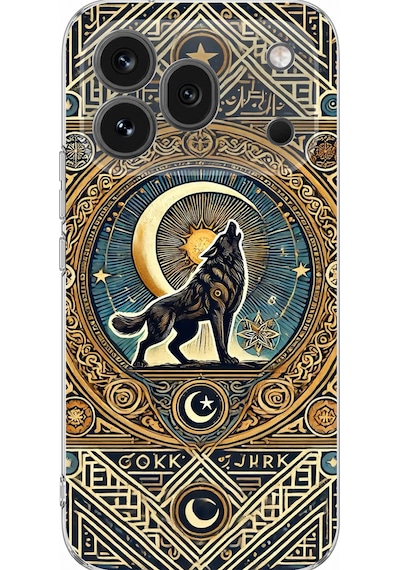 Honor 600 Pro Uyumlu Yalnız Kurt Göktürk Baskılı Silikon Kılıf Renkli