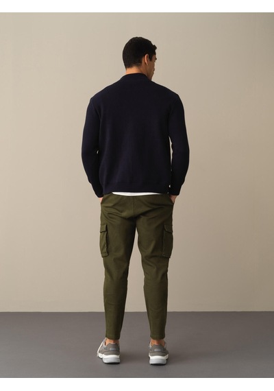 Xint Lacivert Regular Fit Dik Yaka Pamuklu Hırka 801666