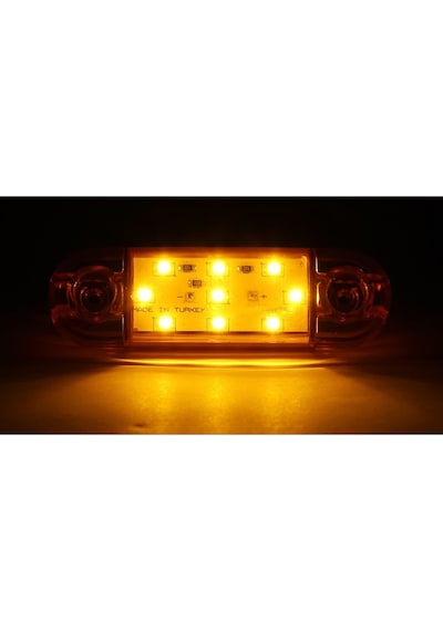 9 Ledli Tombul Parmak Led Sarı 12v-24v Dekoratif Lamba