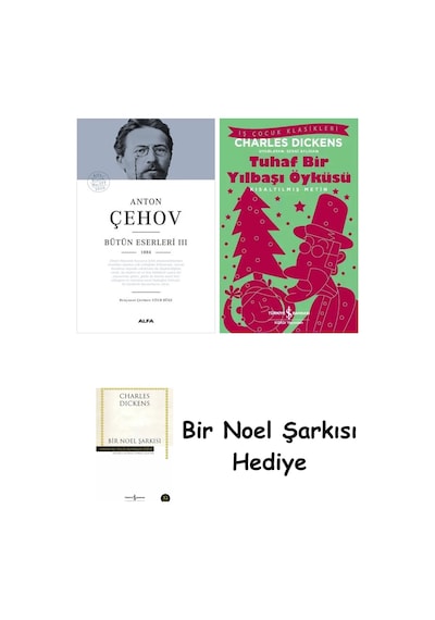 Anton Çehov Bütün Eserleri 3 Ciltli + Tuhaf Bir Yılbaşı Öyküsü + Bir Noel Şarkısı