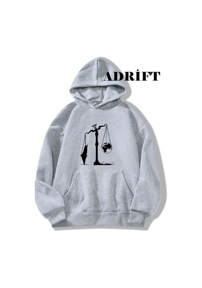 Tarzsokak Unisex Kudüs Çığlık Sweatshirt Hoodie Kapşonlu Gri