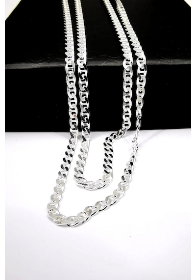 Omar Silver Unisex Barlı Gümüş Kolye Zincir 2,20 Mm 65 Cm