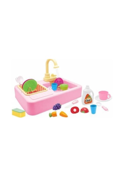 Kayyum Modern Çeşmeli Lavabo Seti Pilli Mutfak Oyuncak Seti