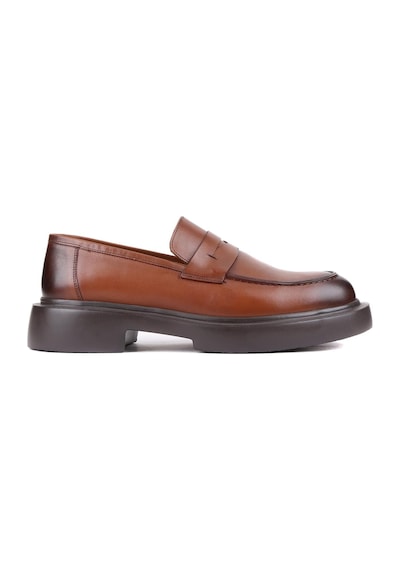 Shoetyle - Taba Deri Bağcıksız Erkek Klasik Ayakkabı 250-2375-862-taba