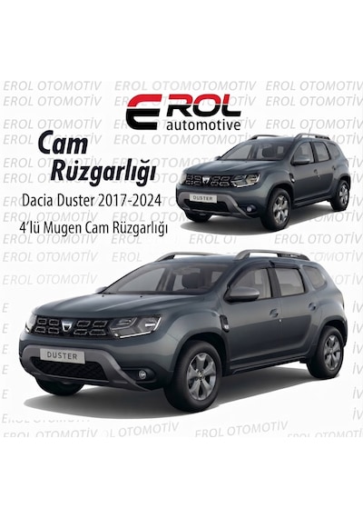 Dacia Duster 2017-2024 4'lü Cam Rüzgarlığı Siyah