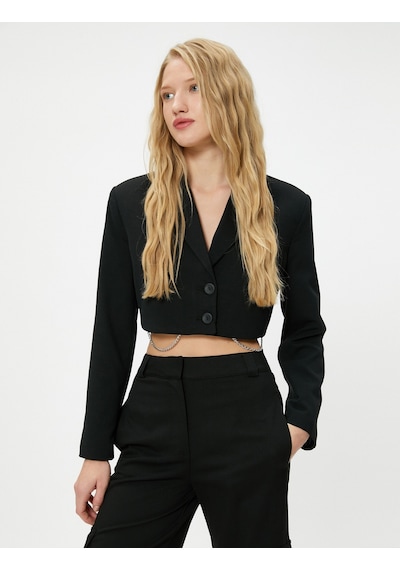 Koton Crop Ceket Ters Kruvaze Yaka Düğme Kapamalı Slim Fit Zincir Detaylı Siyah 4wal50007ıw 4WAL50007IW999 Siyah Koton Crop Ceket Ters Kruvaze Yaka Düğme Kapamalı Slim Fit Zincir Detaylı Siyah 4wal50007ıw 4WAL50007IW999 Siyah