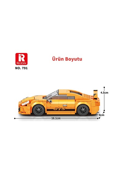 Reobrix Creator 791 Porsche 911 Gt3 Spor Araba Yaratıcı Yapı Blok Seti Building Blocks - 338 Parça