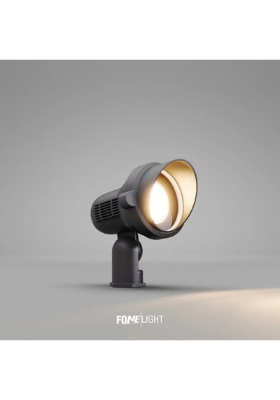 FoneLight Alutera 33 cm LED Kazıklı Çim Armatürü Siyah Alüminyum IP65 Bahçe Spot Ağaç Çit Peyzaj Aydınlatması 7W