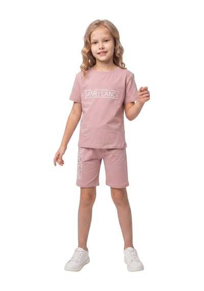 New Kids Çocuk Kız Takım Glkrs Kaprili Maryland Baskılı Rahat Kumaş .-91215 Gülkurusu