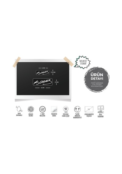 Rfhlm228 Reflektif Kemal Ataturk Imza Seti - 9 Lu Set