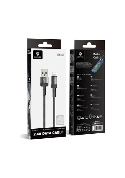 Lenyes Lc546 Usb-a To Lightning Hızlı Şarj Özellikli Data Ve Şarj Kablosu 12w 1m Siyah