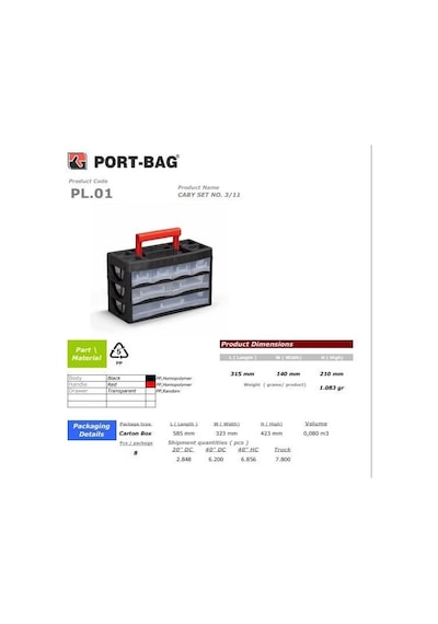 Znv Zenvia Mey İthalat Portbag Pl01 Caby 3/11 Çekmece Seti Znv2025 Cmn Belirtilmemiş
