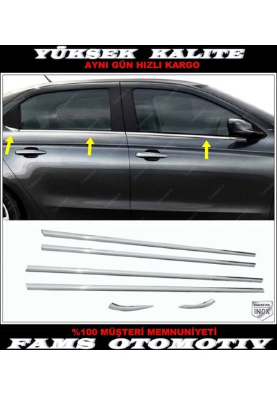 Famsotomotiv Peugeot 301 Paslanmaz Krom Cam Çıtası 6 Parça 2012 Üzeri