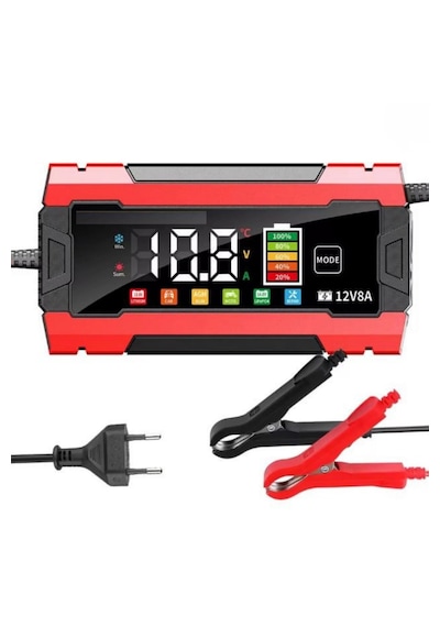 Auhma12v 8a Akıllı Akü Şarj Cihazı 12v 8a Lcd Ekranlı Pulse Repair Otomatik Akü Şarj & Desülfatör