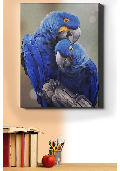 Webstyle Sayılarla Boyama Seti Kasnaklı Orman Mavisi Papağanlar 40 X 50 Cm
