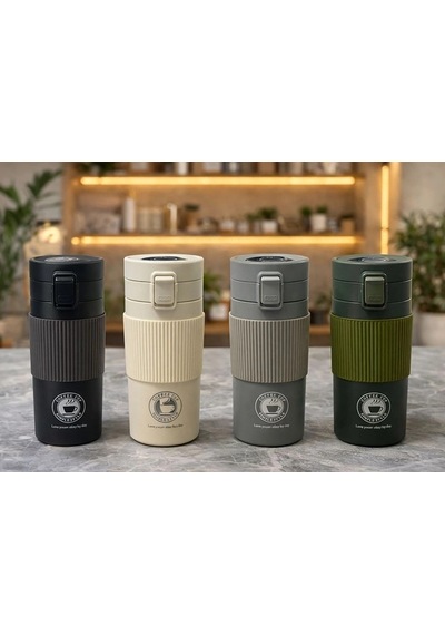 500 Ml Paslanmaz Çelik Termos Dereceli Mug - Sızdırmaz Kapaklı Çift Katmanlı Dereceli Termos Alk4627 Çok Renkli