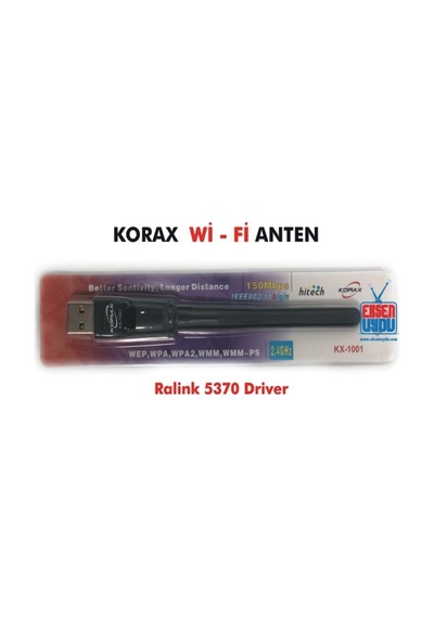 Korax Kx-2002 Wi-Fi Aten 2.4 Ghz 150 Mbps Uydu Alıcıları için