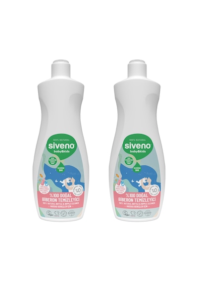 Siveno %100 Doğal Emzik & Biberon Temizleyici Elde Bulaşık Sabunu Bitkisel Nemlendirici Vegan 500 Ml X2