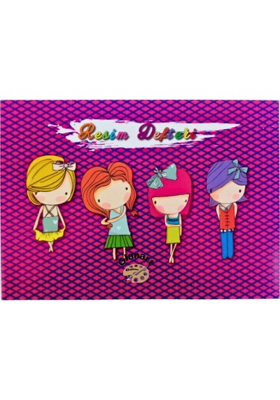 60 Yaprak Resim Defteri Orta Boy 21x29.5 Cm Kenarı Cırtlı 1 Adet Mor
