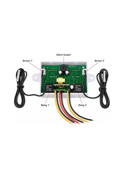 Xk-w1088 Ikili Dijital Sıcaklık Kontrollü Termostat 220v Ac 1500w Çift Sensörlü
