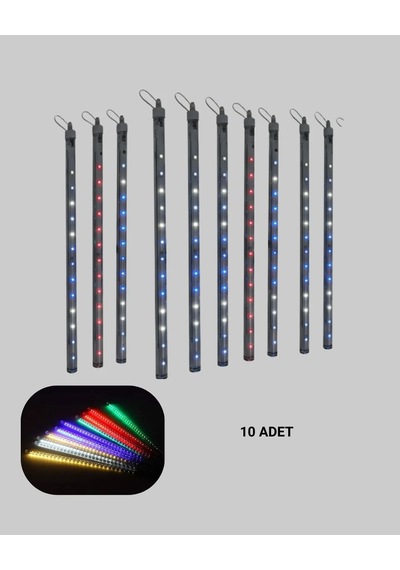 Lb Led Meteor Yağmur Işığı 10 Adet Çubuk Kayan Yıldız Efektli